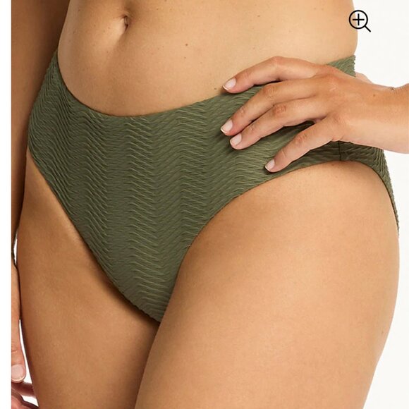 NWT Sea Level Australia Eco Essentials Mid Bikini in Khaki Size 6 - Picture 1 of 8